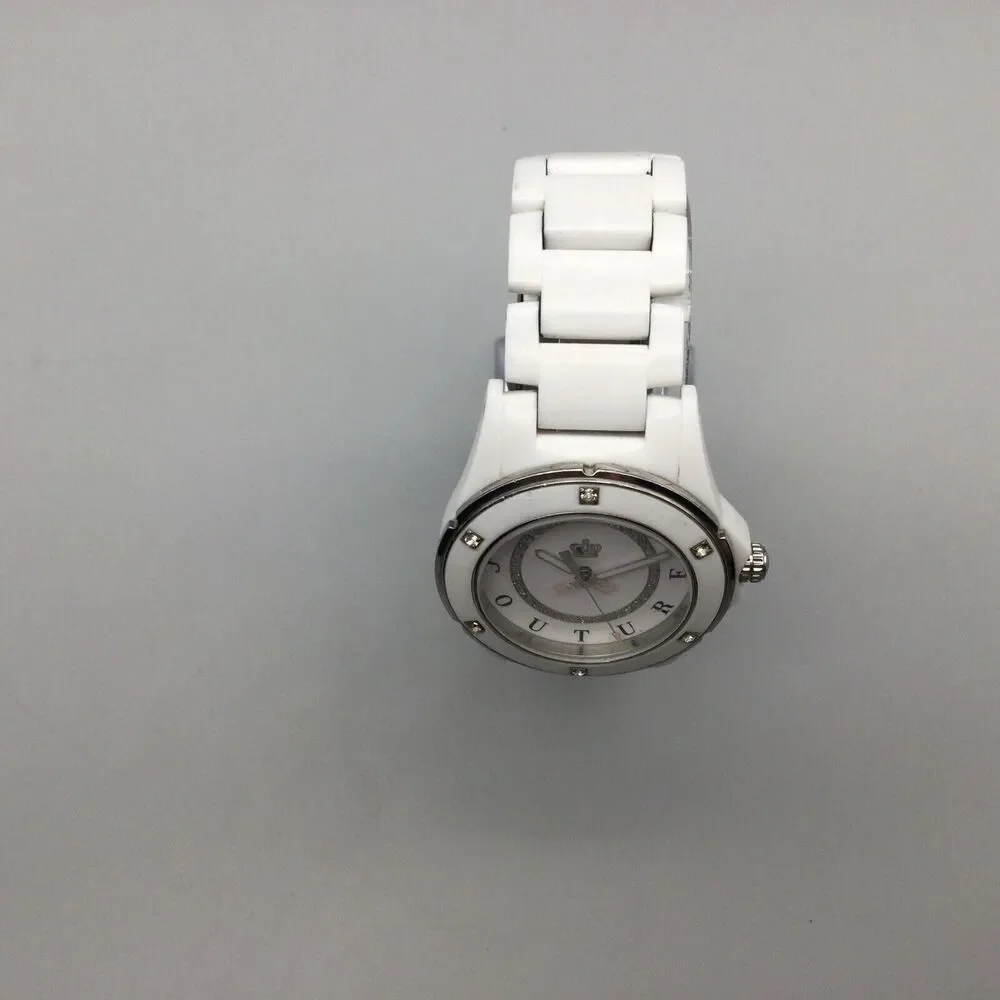 Juicy Couture Watch Women 36mm White Silver Tone New Battery 7.75" - Picture 4 of 15